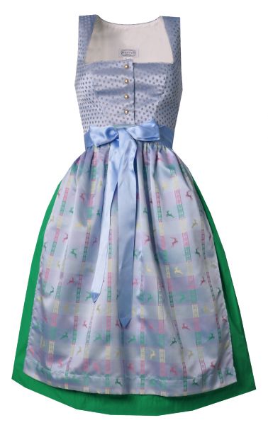 Dirndl midi 63cm Holzweber blau grün rosa gelb Hannah Collection