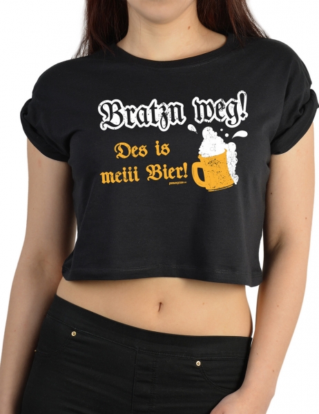 Trachten Crop Top Bratzn weg! Des is meiii Bier schwarz