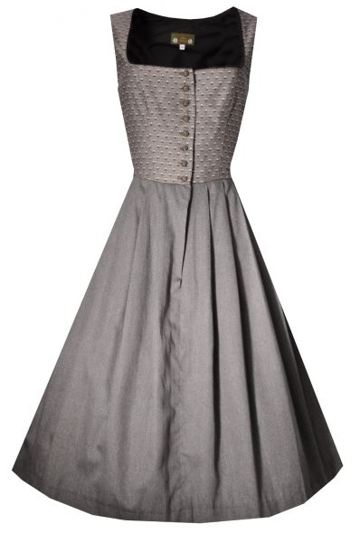 Dirndl midi 67 cm Setzermühle grau schwarz OHNE SCHÜRZE Love Nature