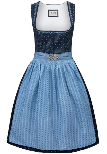 B-Ware / 2. Wahl - Dirndl midi 70 cm Dunja blau 2tlg.Stockerpoint