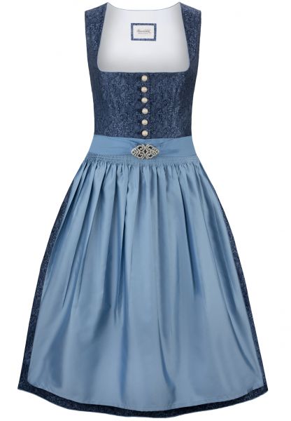 B-Ware / 2. Wahl - Dirndl midi 70 cm Leonora blau Stockerpoint