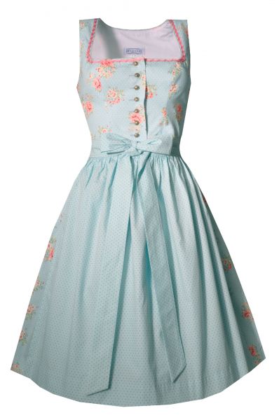 Dirndl midi 60 cm Bösmaign hellblau mint rosa Hannah Collection