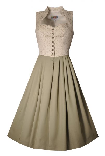 B-Ware / 2. Wahl - Dirndl midi 68cm Wörnern khaki natur rosa OHNE SCHÜRZE Berwin & Wolff