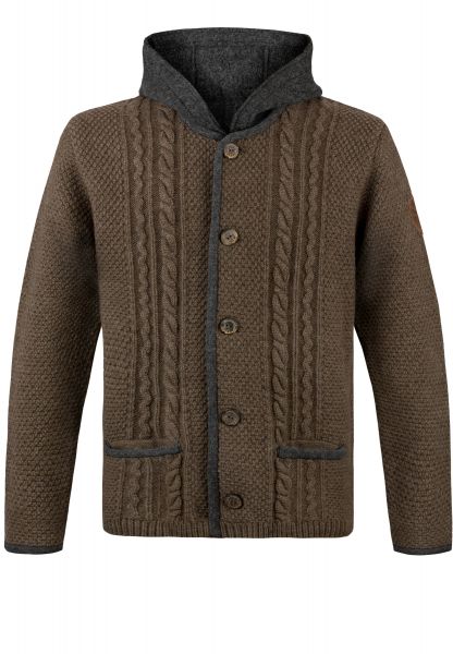 B-Ware / 2. Wahl - Strickjacke Milan tobacco Kapuze Stockerpoint Classics