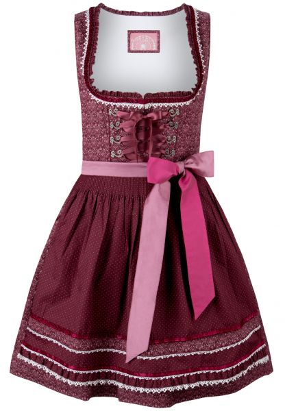 B-Ware / 2. Wahl - Dirndl mini 55 cm Kim bordeaux rot Stockerpoint