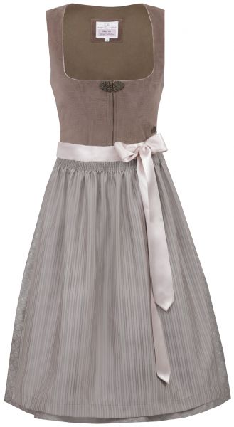 Dirndl midi 65 cm Übersee coffee braun grau Marjo