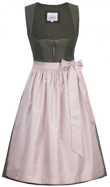 Dirndl midi 65cm Codi farn grün mauve altrosa Marjo