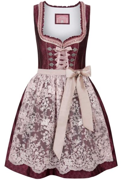 B-Ware / 2. Wahl - Dirndl mini 55cm Rosalinde bordeaux rot Stockerpoint