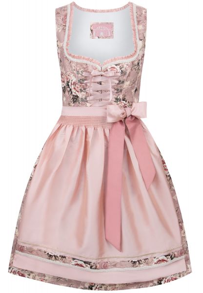 B-Ware / 2. Wahl - Dirndl midi 60cm Delphine altrosa rosa Stockerpoint