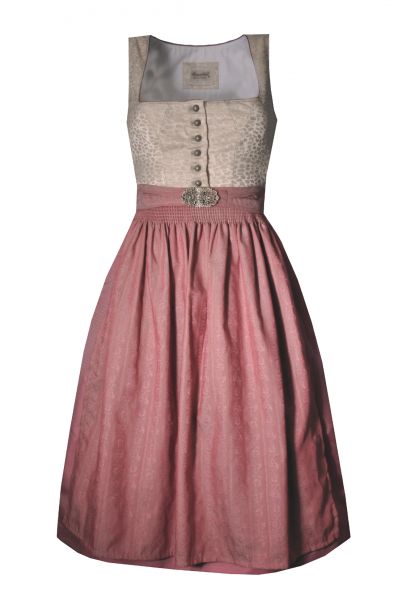 B-Ware / 2. Wahl - Dirndl midi 70 cm Schwabenhof rose rosa beige Stockerpoint