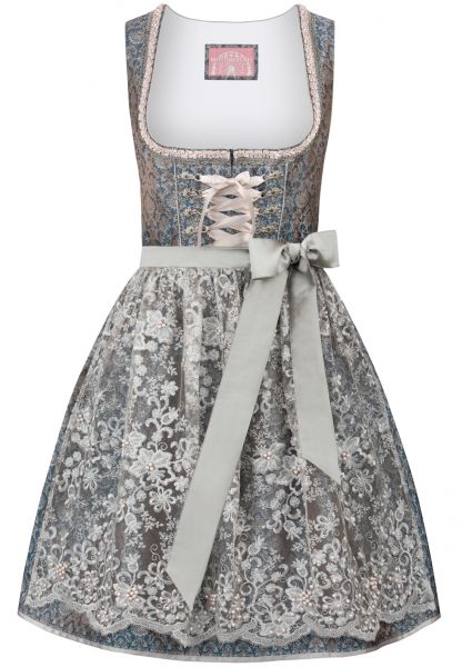 B-Ware / 2. Wahl - Dirndl midi 60 cm Shanaya petrol blau taupe Stockerpoint