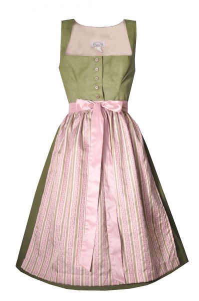 Dirndl midi 60cm Rankham grün rosa Hannah Collection